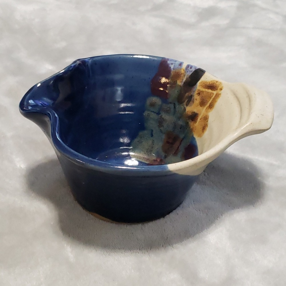 Follette Studio Art Pottery Handmade Mini Batter Bowl Dish Signed Outer Banks 98